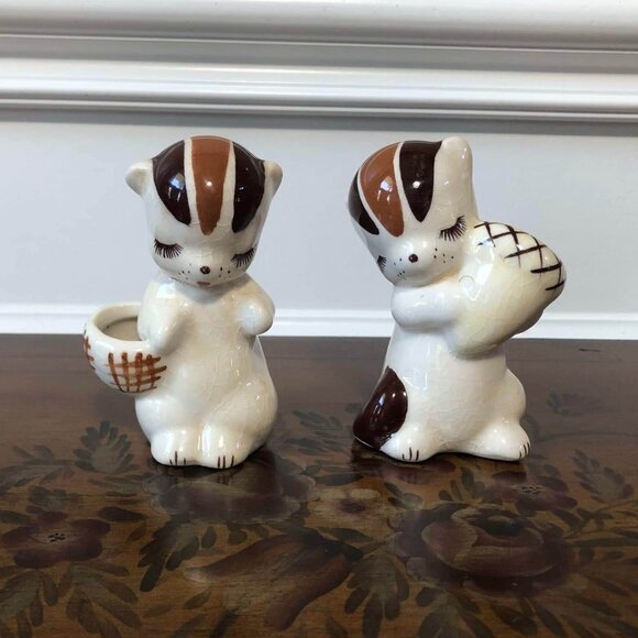 California pottery - deLee Art  ceramic chipmunk figural planter pair - Picture 2 of 9